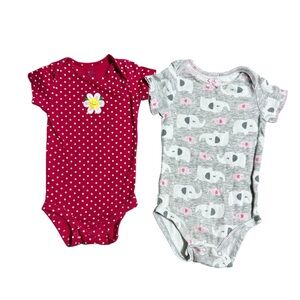 Carter's Baby Girl Onesie Bodysuits Bundle Size 6 Months